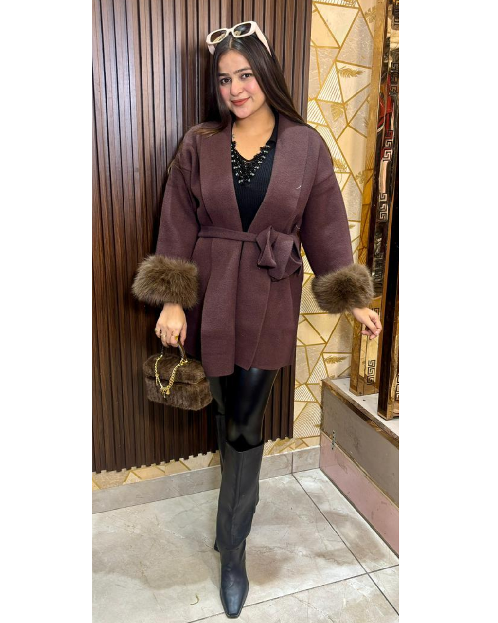 TRENDY FUR COVER COATS