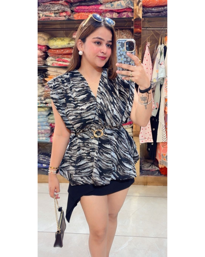 DIYA-PEPLUM TOP WITH BELT
