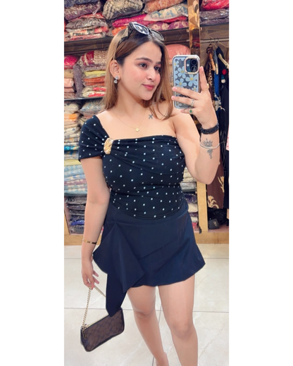 POLKA TOP WITH METALLIC