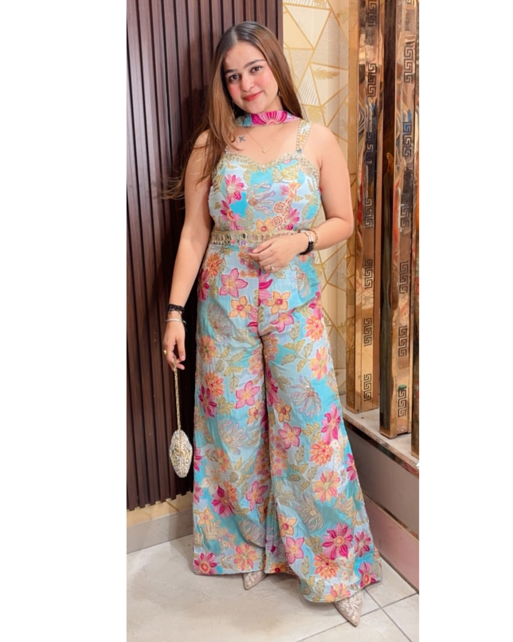 FIZZA-FLORAL JUMPSUIT