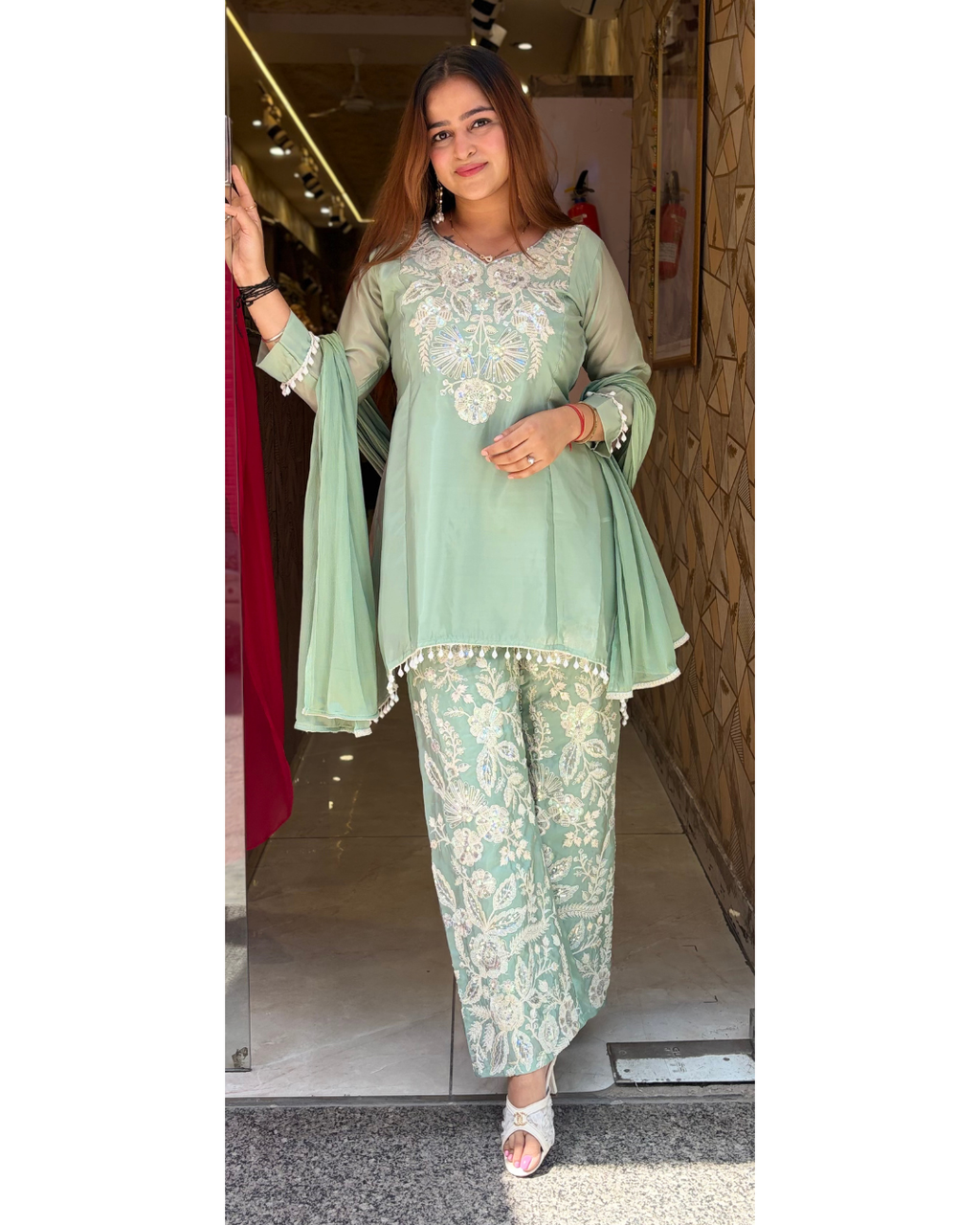 zeenat organza suit