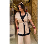 "WRAP ON BEIGE COORDSET "