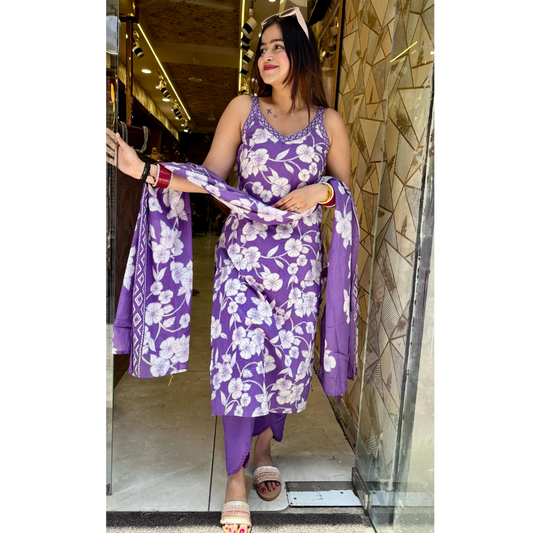 "ADA" Cotton Blue Suit