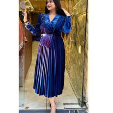 AFILIA VELVET DRESS WITH BELT