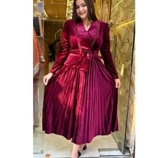 AFILIA VELVET DRESS WITH BELT