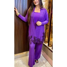 PURPLE NOOR-THREE PIECE CORDSET