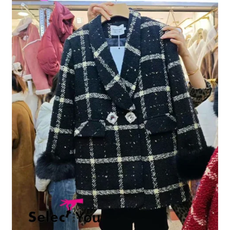 TWEED BLAZER WITH DETACHABLE FUR