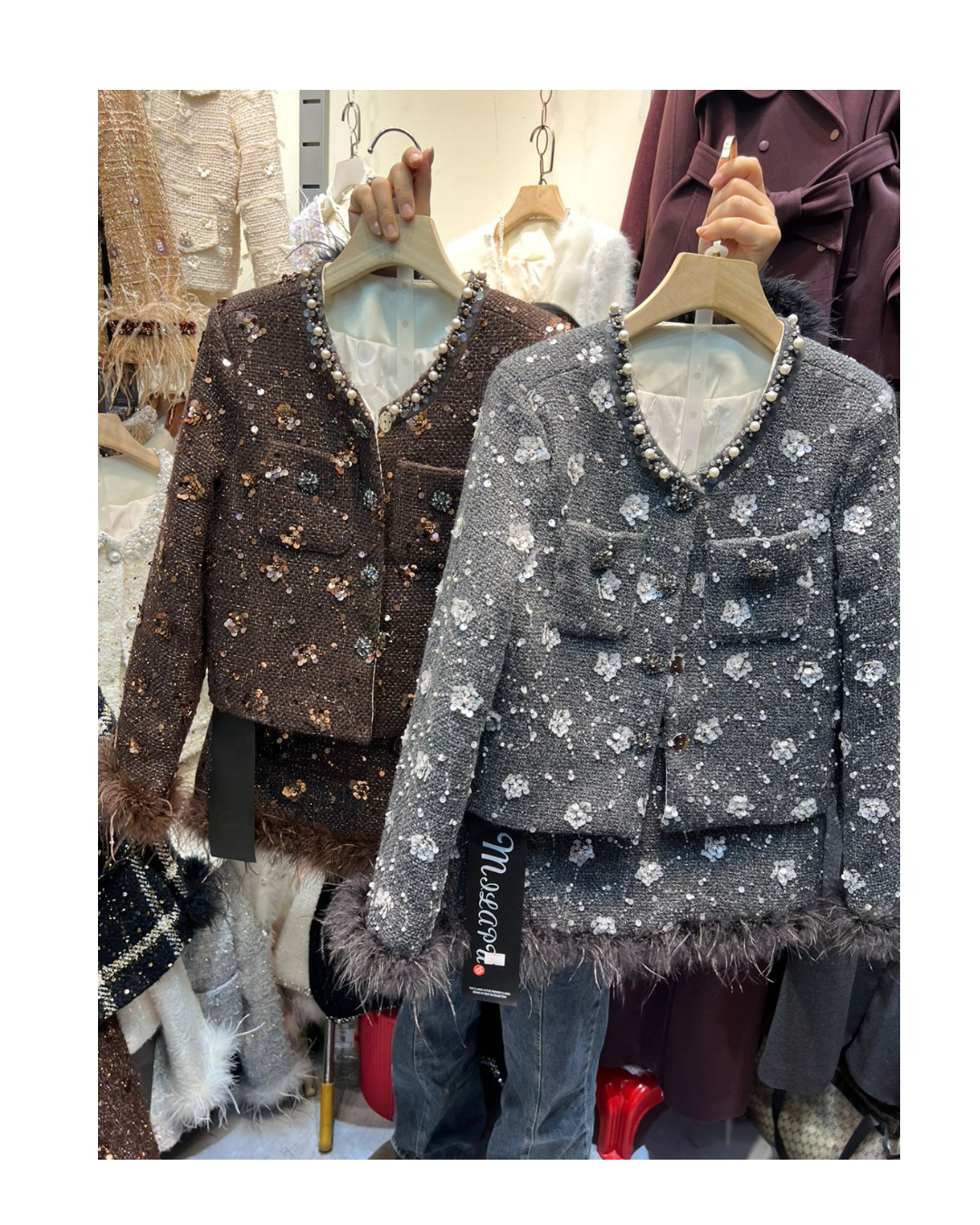 TWEED BLAZER FEATHER SET