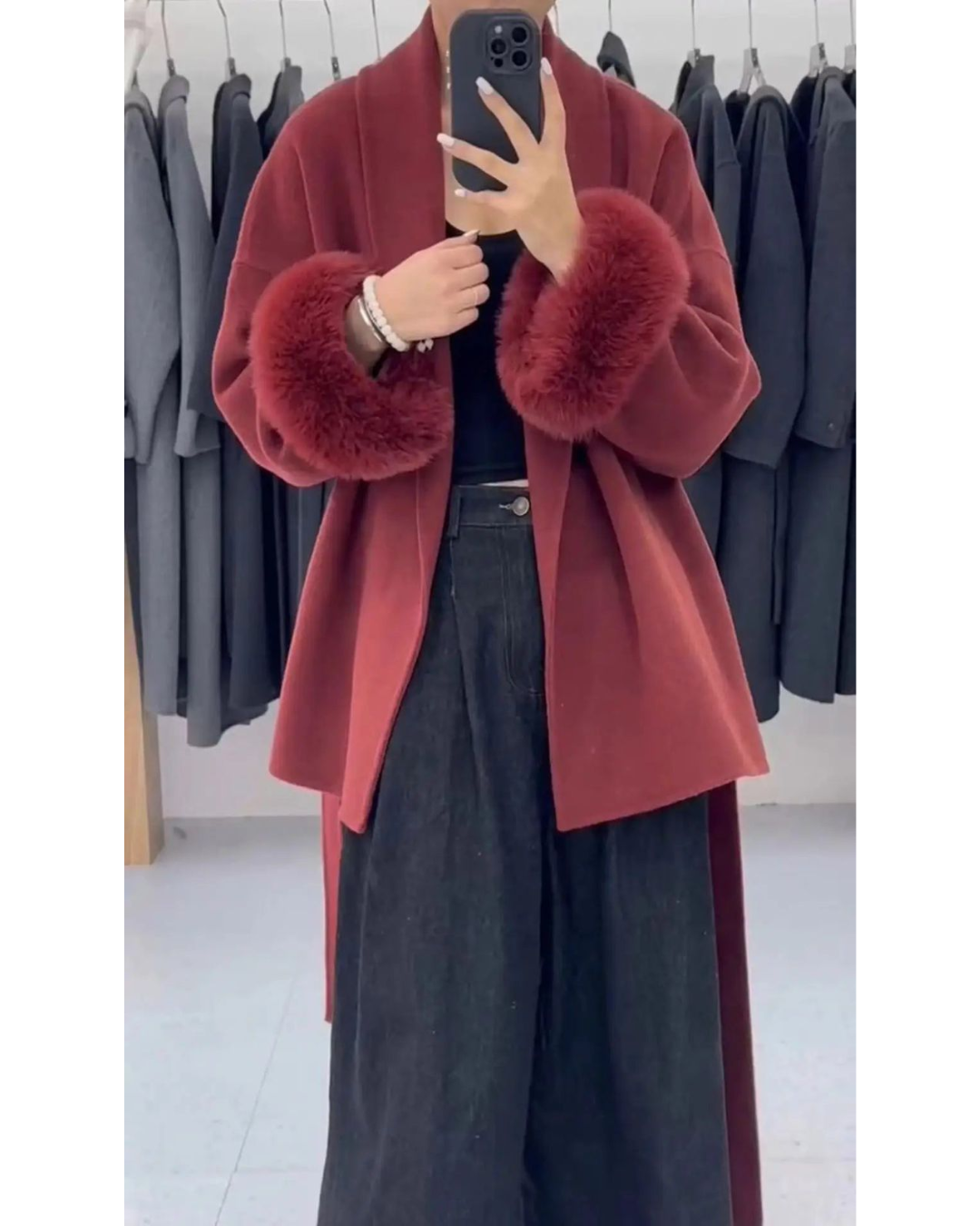 TRENDY FUR COVER COATS