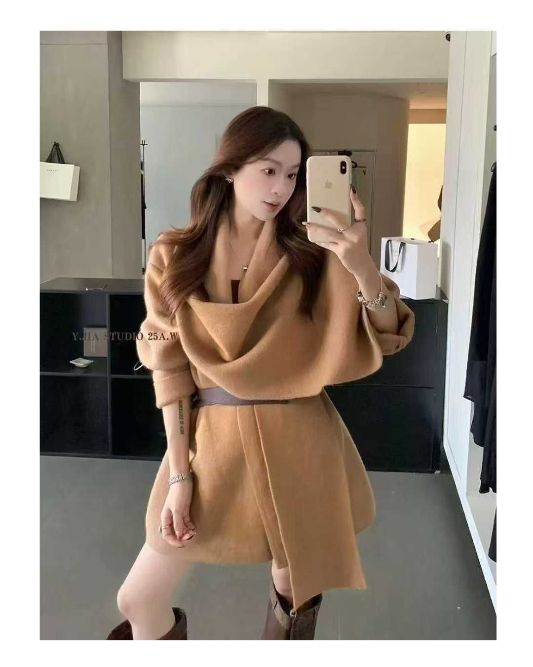 TRENDY COAT WITH BELT