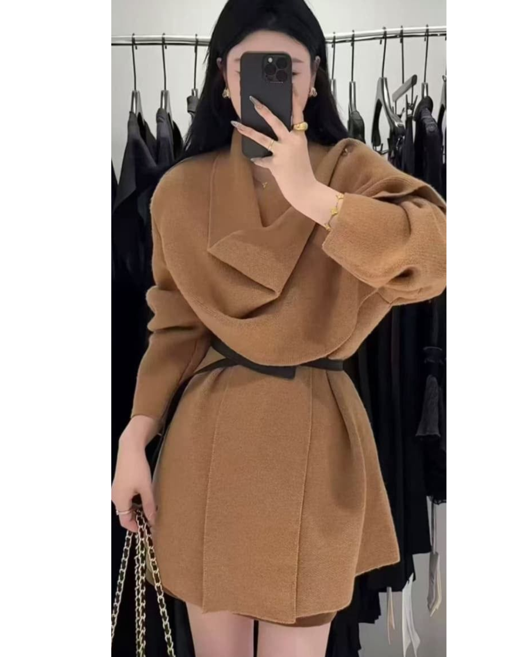 TRENDY COAT WITH BELT