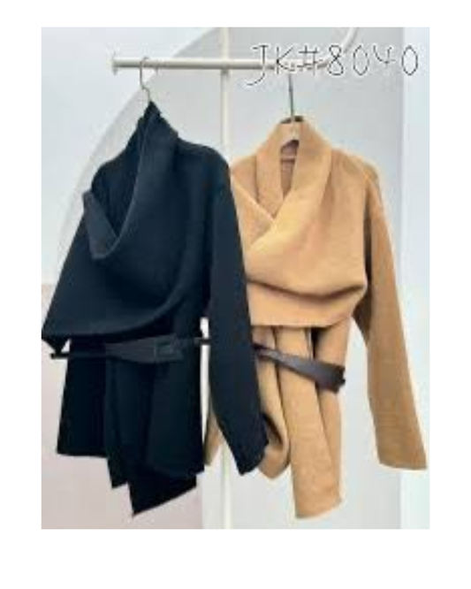 TRENDY COAT WITH BELT