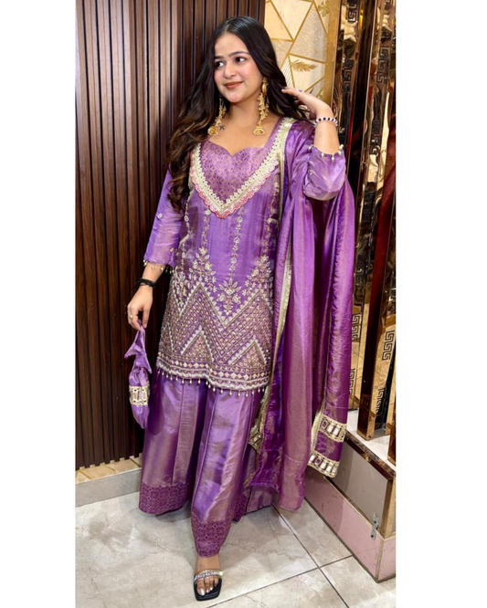 BHAVIKA-LILAC PLAZO SET