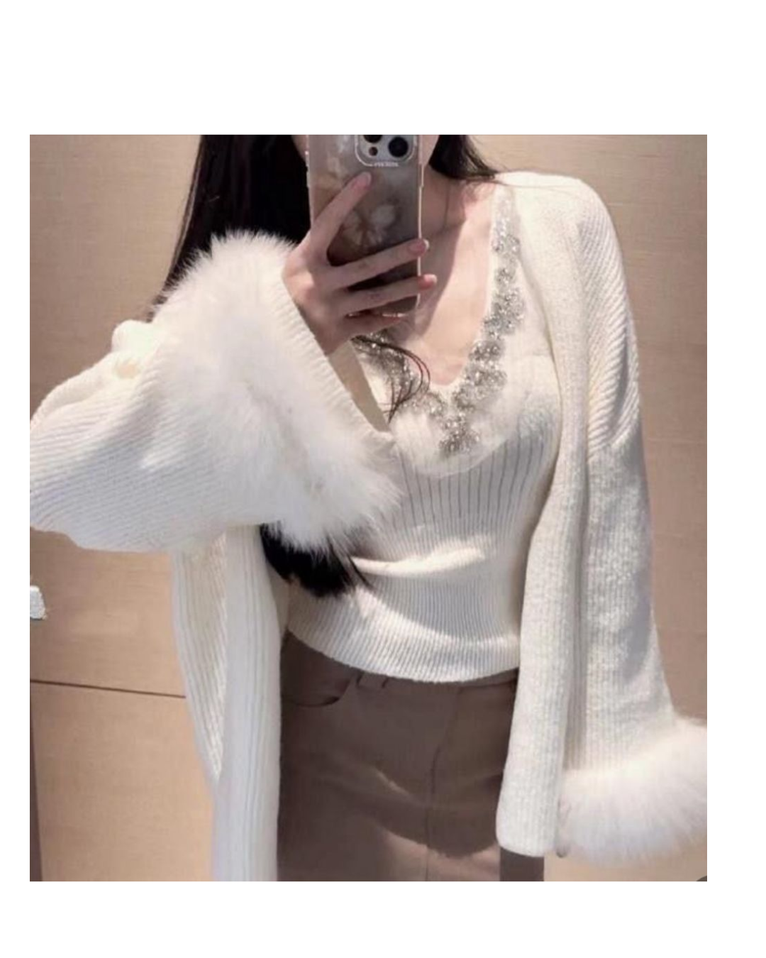 fur shrug with inner top