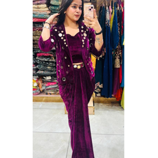 WINE VELVET THREE PIECE SET