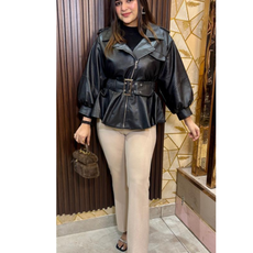 leather jacket with belt