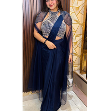 DRAPE SAREE WITH CAPE