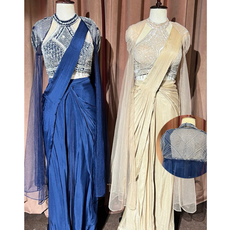 DRAPE SAREE WITH CAPE