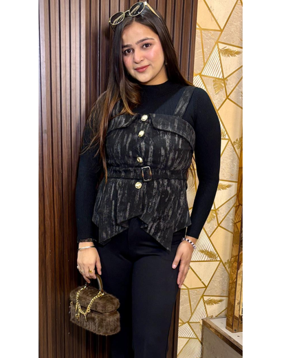 winter peplum top with inner