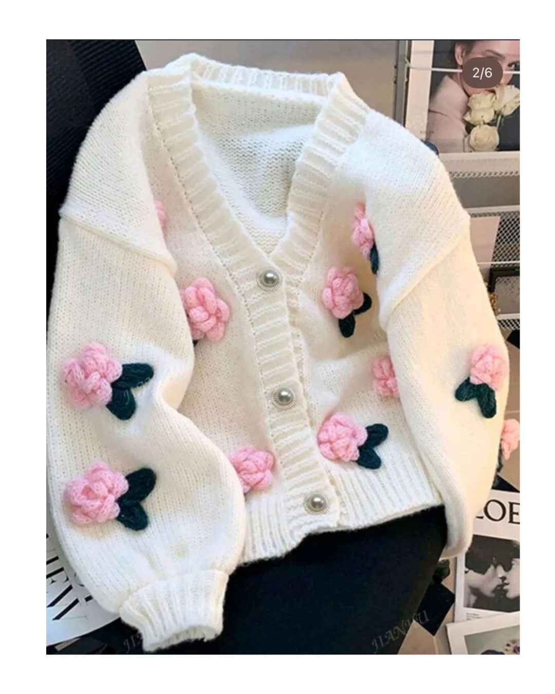 BETTY-FLORAL WINTER SWEATER