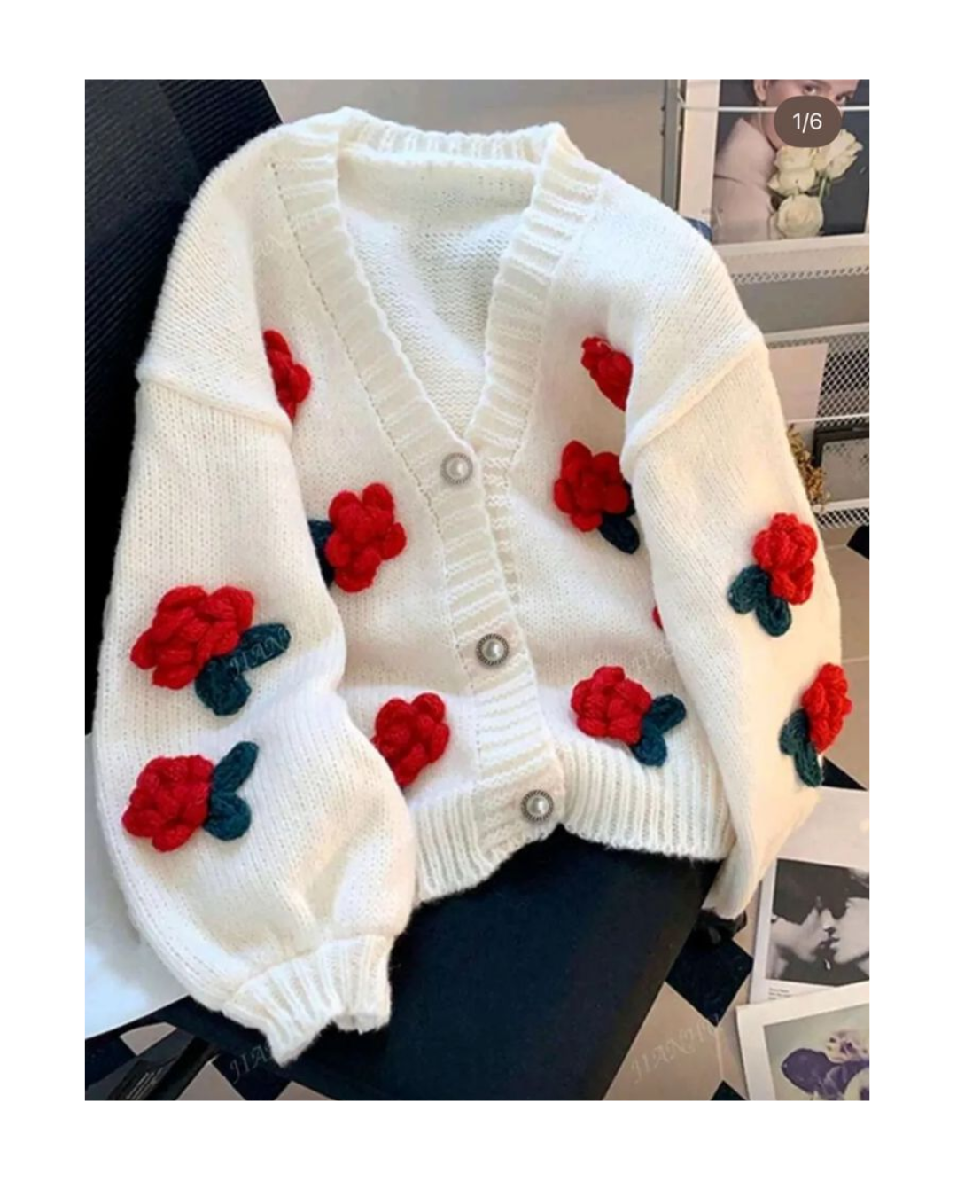 BETTY-FLORAL WINTER SWEATER