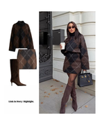 CHECKER-BROWN 2 PIECE SET