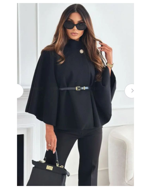 cape blazer with belt