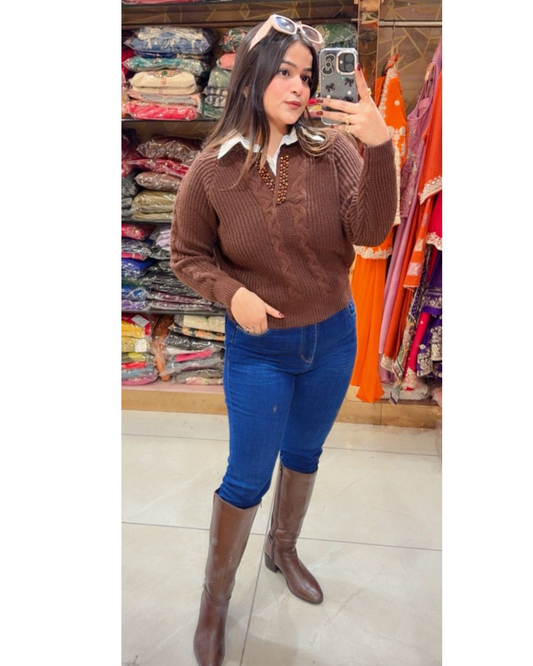 TORA-SWEATER WITH COLLARS