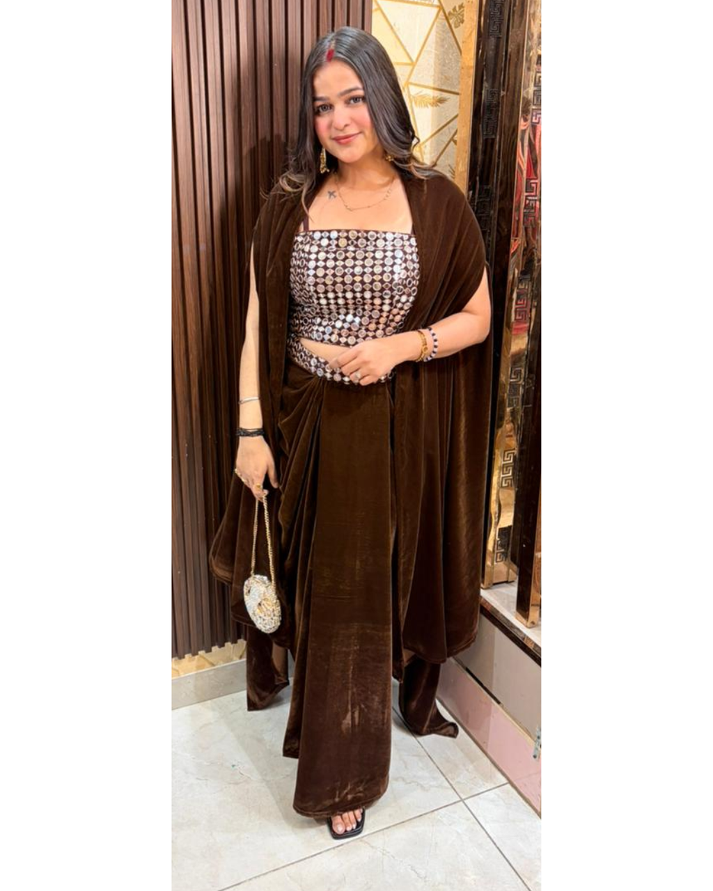 SERU-BROWN VELVET SET