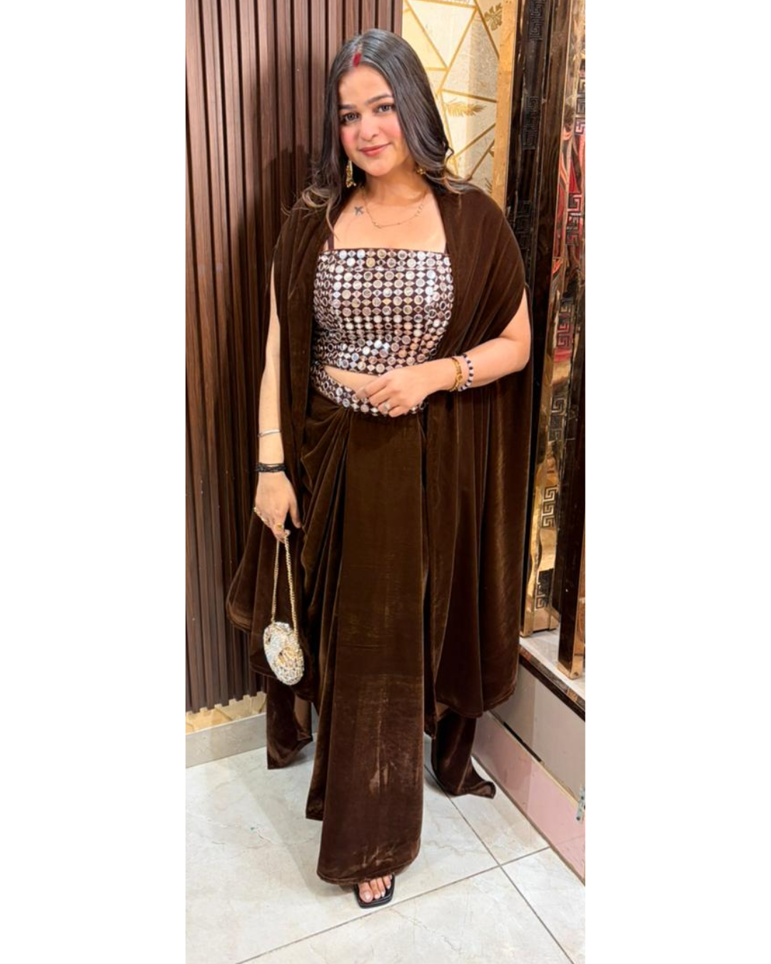 SERU-BROWN VELVET SET