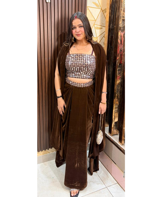 SERU-BROWN VELVET SET