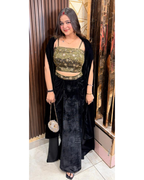 MEERA-THREE PIECE VELVET SET