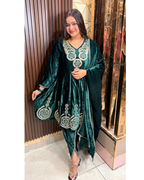 Sira-green velvet suit