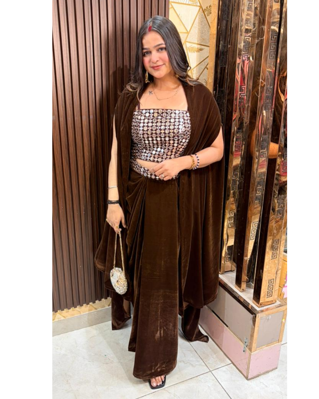 SERU-BROWN VELVET SET