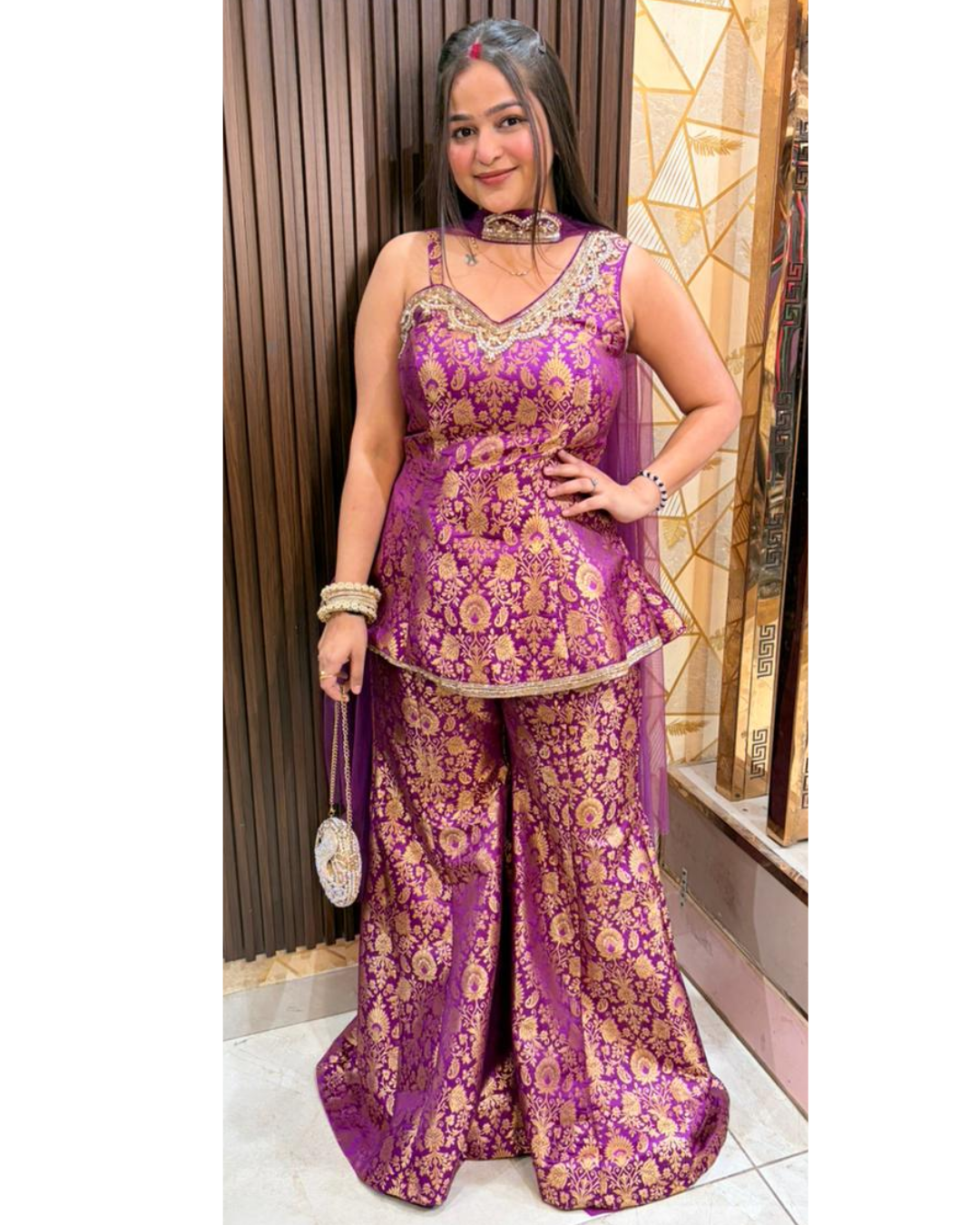 GARGI-BROCADE SHARARA SET