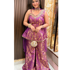 GARGI-BROCADE SHARARA SET