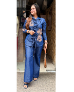 DEMI-DENIM FLORAL CORDSET