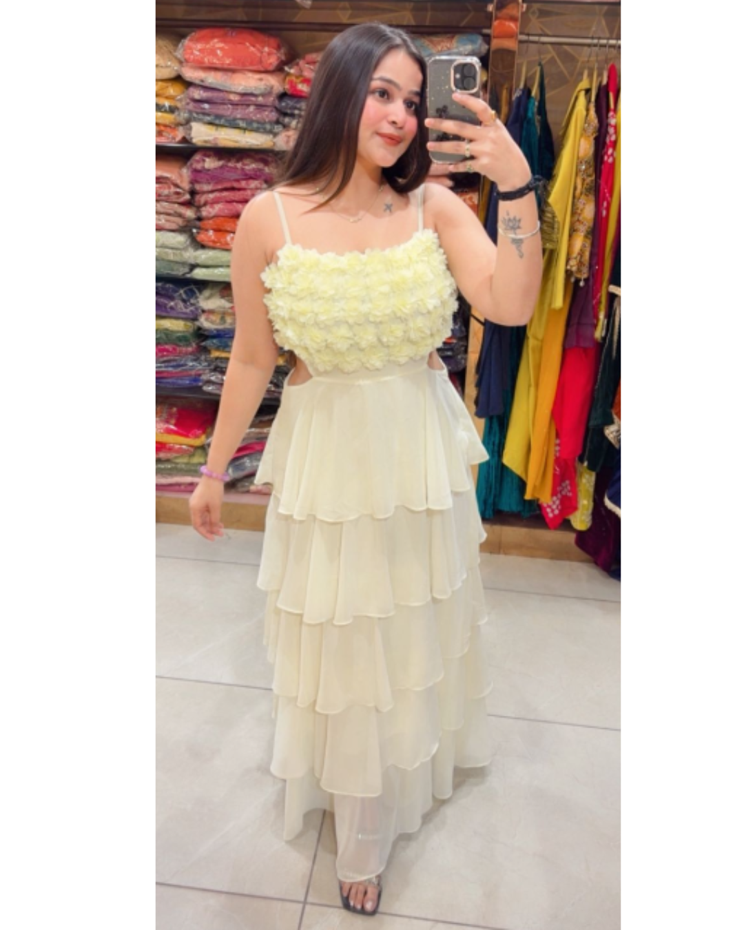 SUNNY-FLORAL RUFFLE DRESS