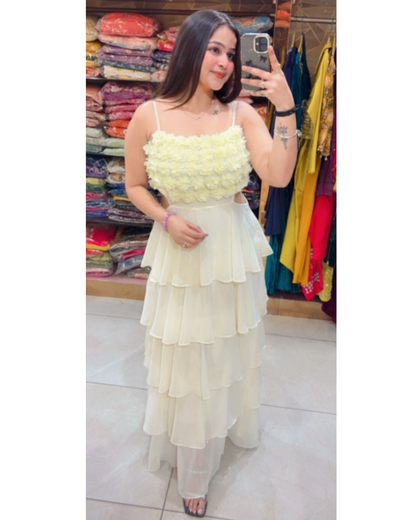 SUNNY-FLORAL RUFFLE DRESS