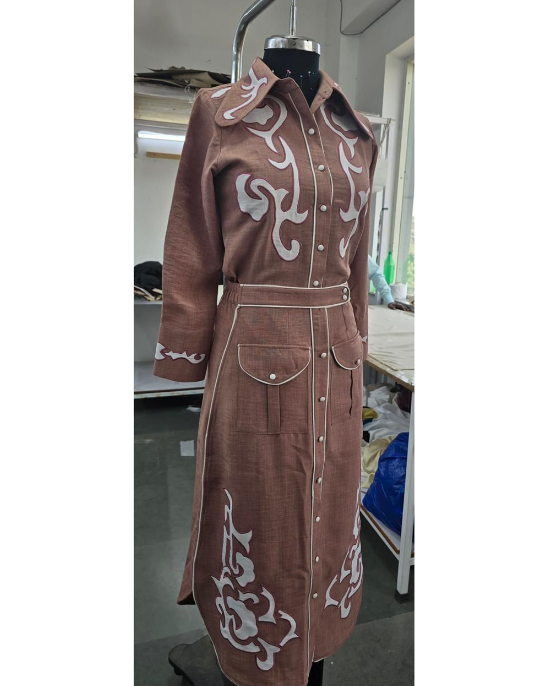 TISHA-COTTON LINEN SKIRT SET