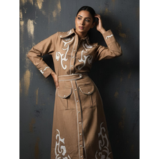 TISHA-COTTON LINEN SKIRT SET