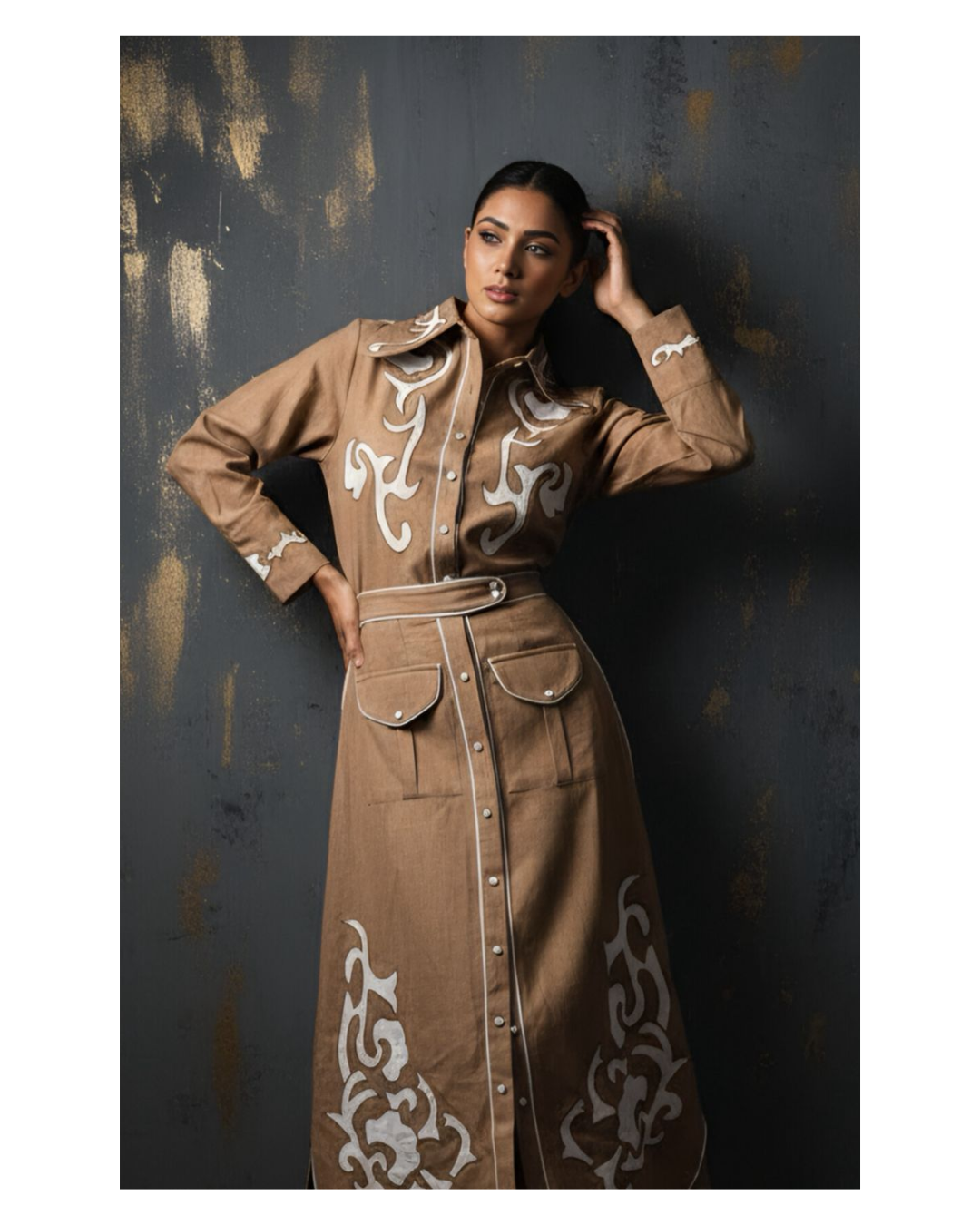 TISHA-COTTON LINEN SKIRT SET