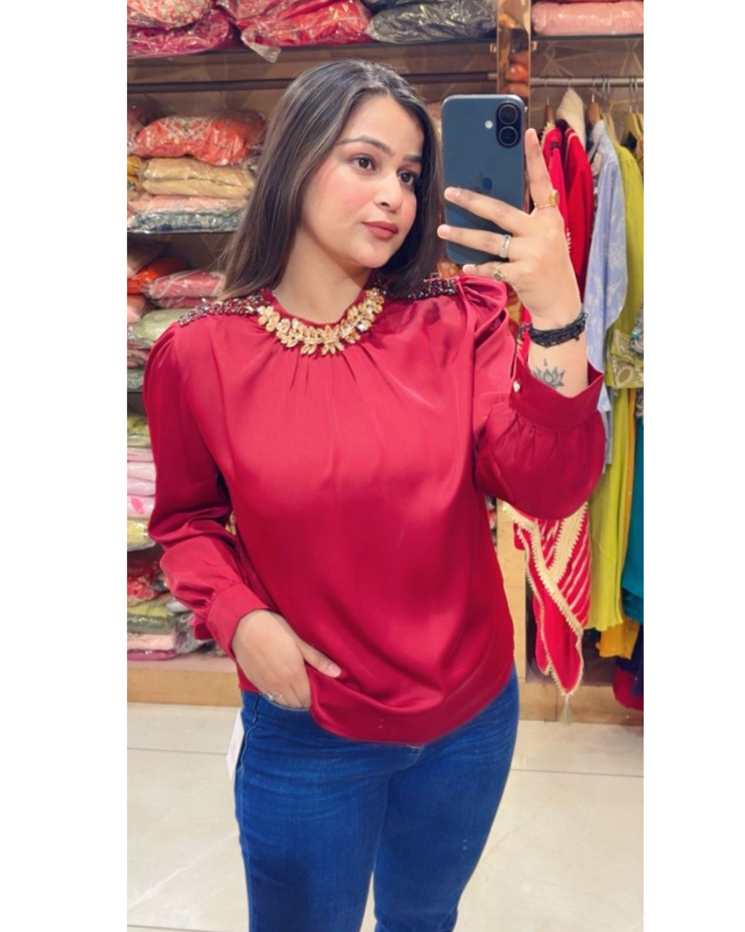 KAIRA-EMBELLISHED TOP