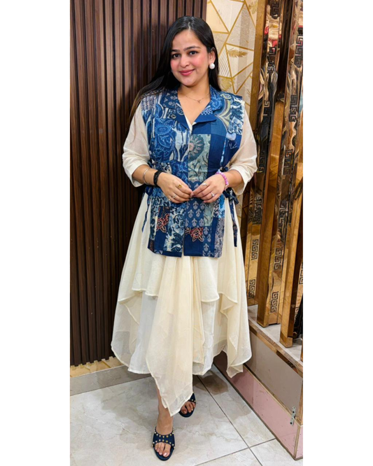 JOGI-COTTON DRESS WITH SHRUG