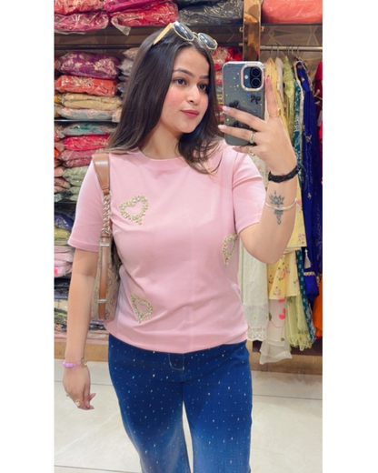 LOVE-EMBELLISHED TEE
