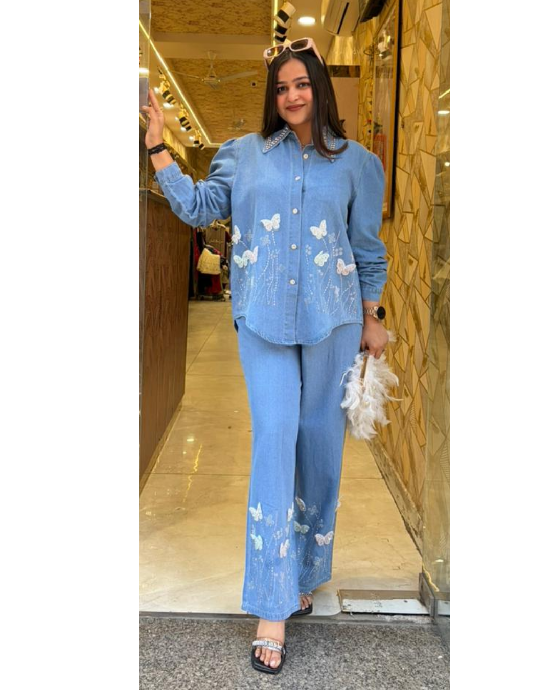 BUTTERFLY-DENIM CORDSET