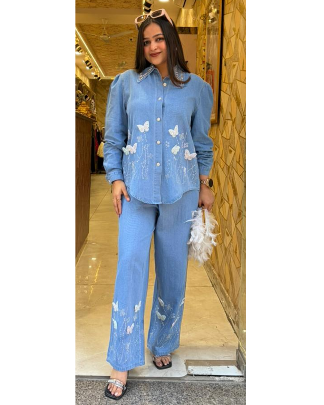 BUTTERFLY-DENIM CORDSET