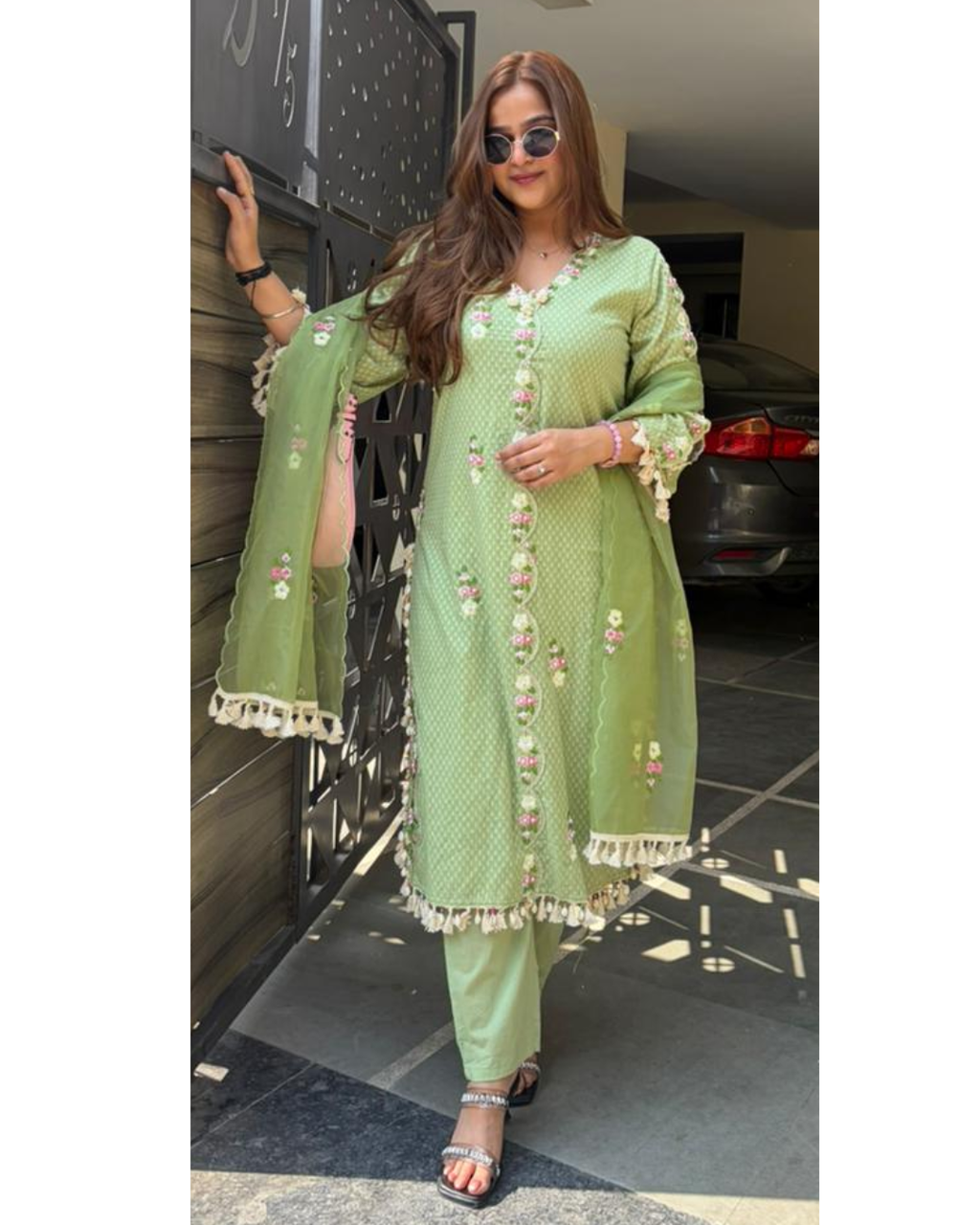 GULAB-COTTON DESIGNER SUIT