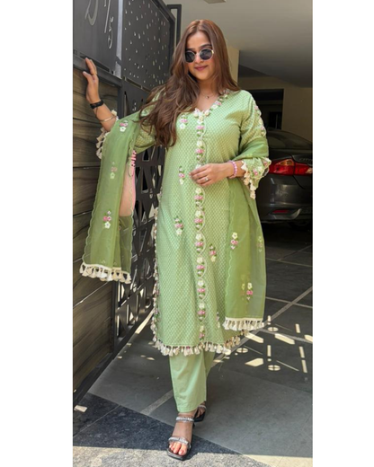 GULAB-COTTON DESIGNER SUIT
