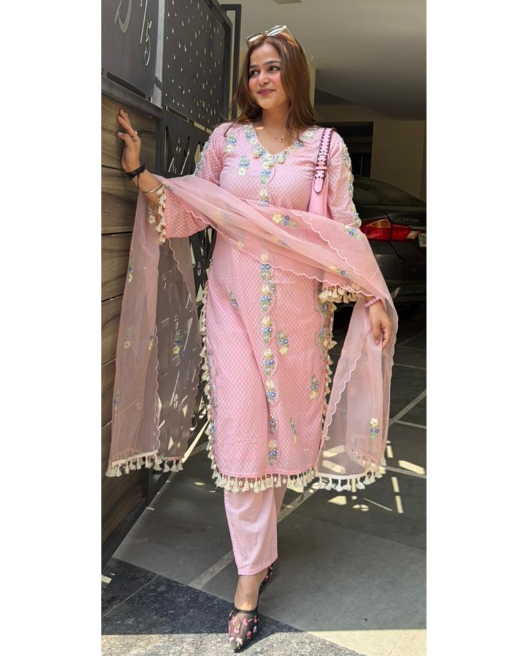 GULAB-COTTON DESIGNER SUIT
